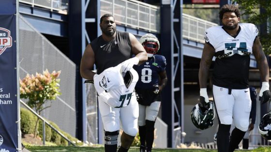 Mekhi Becton suffers right leg injury at Eagles practice – MASHAHER