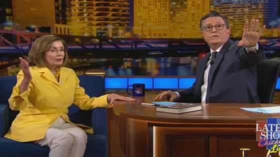 Protestors Interrupt Nancy Pelosi During Live Taping of ‘The Late Show With Stephen Colbert’ Outside the DNC – MASHAHER