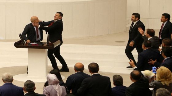 Turkish MPs brawl during debate on jailed opposition lawmaker – MASHAHER