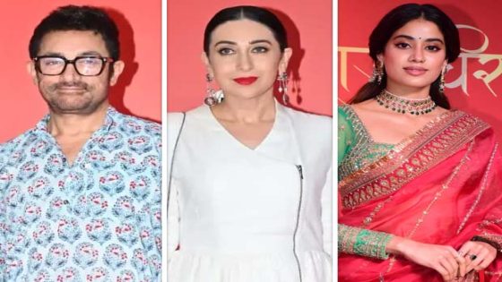 Aamir Khan, Karishma Kapoor, Janhvi Kapoor and other Bollywood celebrities shine at the premiere of Rajadhiraaj: Love Life Leela at NMACC : Bollywood News – MASHAHER