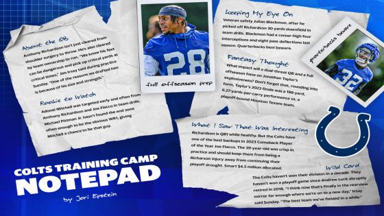 NFL training camp notepad: Led by Anthony Richardson, Colts have ‘best team we’ve fielded in awhile’ – MASHAHER