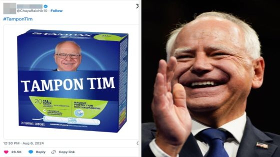 Republicans Are Calling Tim Walz “Tampon Tim,” And The Backlash From Women Is Too Good Not To Share – MASHAHER