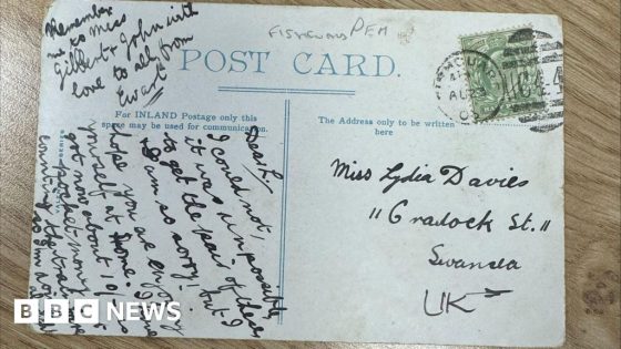 Postcard finally arrives in Swansea 121 years after it was first sent – MASHAHER