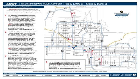 Several freeway closures planned for the weekend, ADOT warns – MASHAHER