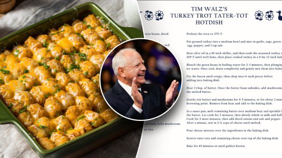 Governor Tim Walz goes viral after posting family’s recipe for ‘turkey trot tater-tot hotdish’ – MASHAHER