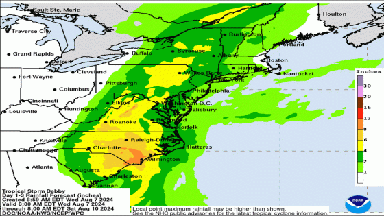 As Tropical Storm Debby inches closer to NC, here’s when the heaviest rain is likely – MASHAHER