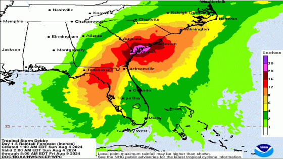 Debby could bring ‘catastrophic’ rain to Savannah; up to 30 inches possible in areas – MASHAHER