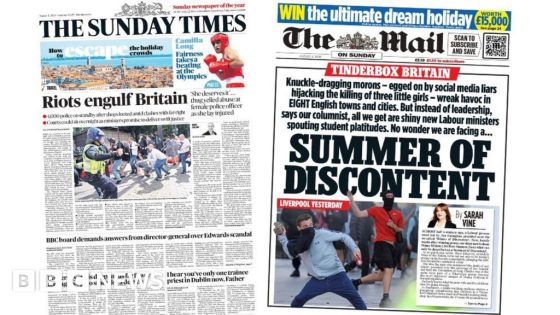 ‘Riots engulf Britain’ and ‘summer of discontent’ – MASHAHER