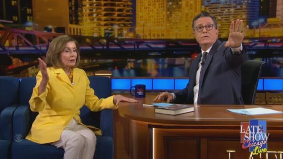 Protestors Interrupt Nancy Pelosi During Live Taping of ‘The Late Show With Stephen Colbert’ – MASHAHER