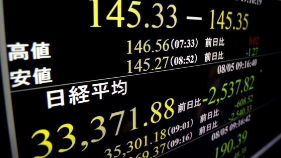 Japan’s Nikkei 225 stock index sinks 12.4% as investors dump a wide range of shares – MASHAHER