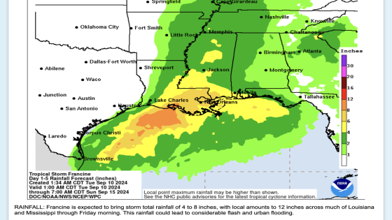 Francine to soak MS Coast with record-breaking moisture in air. How much rain will fall? – MASHAHER