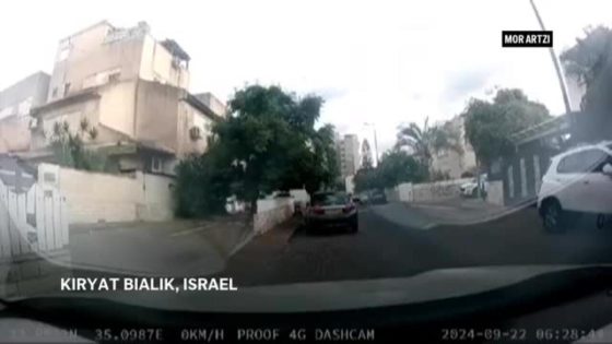 Car camera shows Hezbollah rocket hit in northern Israel – MASHAHER