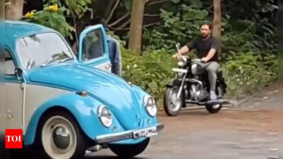 Viral video: Long-haired MS Dhoni spotted riding bike in slippers, taking u-turn in style – MASHAHER