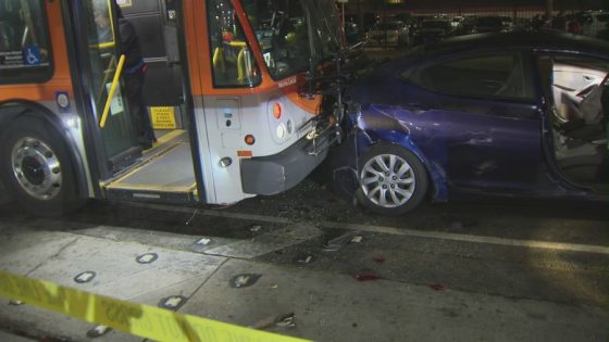 Metro bus slams into 3 cars trying to start street takeover in South L.A. – MASHAHER