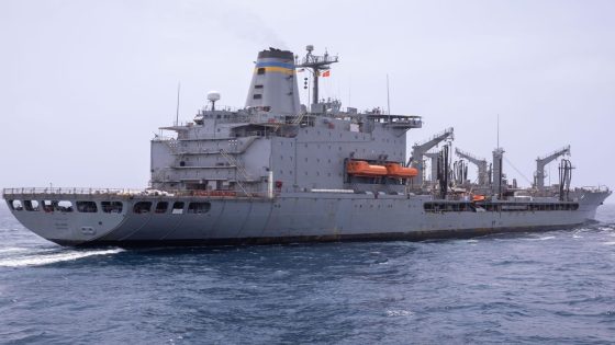 A deployed US Navy fuel ship suffered damage after apparently running into something in the Middle East – MASHAHER