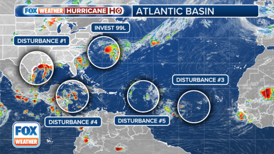 Invest 99L off East Coast among 5 tropical disturbances monitored for development in Atlantic, Gulf of Mexico – MASHAHER