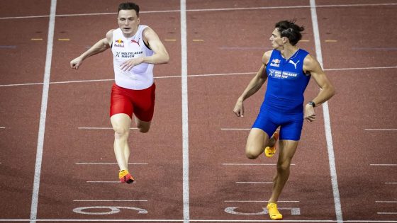 Watch: Pole vaulter Mondo Duplantis beats hurdler Karsten Warholm in 100m race – in 10.37sec – MASHAHER