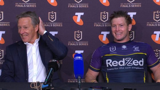 Craig Bellamy stopped spray, Harry Grant, press conference, Melbourne Storm vs Cronulla Sharks, qualifying final – MASHAHER