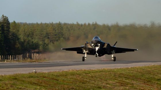 American F-35 stealth fighters landed on a highway in Europe for the first time in training with one of NATO’s newest allies – MASHAHER