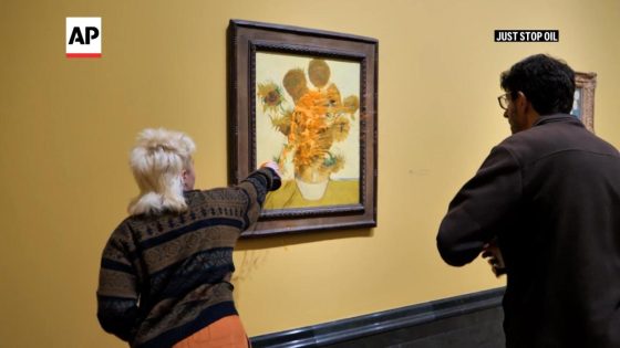 Climate activists throw soup at Van Gogh’s Sunflowers again at London gallery – MASHAHER