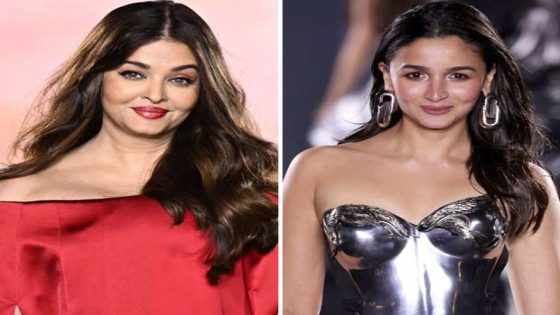 Aishwarya Rai Bachchan looks regal in off-shoulder red gown with long cape; Alia Bhatt debuts at runway Paris Fashion Week in silver bustier and pants, watch : Bollywood News – MASHAHER