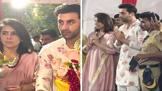 Neetu Kapoor shares photos of Ganpati celebrations with son Ranbir Kapoor : Bollywood News – MASHAHER