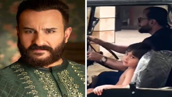 Saif Ali Khan takes son Jeh for a spin in his new military green jeep : Bollywood News – MASHAHER