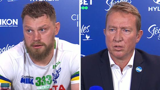 Trent Robinson Elliott Whitehead post match clash, what happened, hip drop, Brandon Smith injury, heated, fiery interaction, press conference, rugby league news – MASHAHER