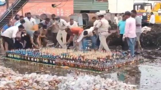 Cops Try To Destroy Liquor Bottles With Bulldozer, Locals Steal Them – MASHAHER