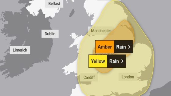 Met Office issues rare AMBER weather warning as heavy rain to strike Britain – MASHAHER