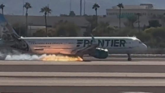 WATCH: Frontier Airlines jet catches on fire while landing at Las Vegas airport – MASHAHER