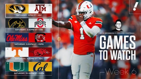 What to watch: Week 6 college football viewing guide – MASHAHER