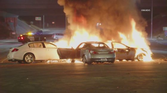 Illegal street takeover ends in fiery mess in San Fernando Valley – MASHAHER