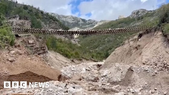 Train track left hanging in the air after Bosnia landslides – MASHAHER