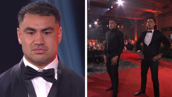 Jahrome Hughes honoured with Haka after Dally M Medal win, Will Warbrick, Eliesa Katoa, Joe Tapine, Melbourne Storm, New Zealand – MASHAHER