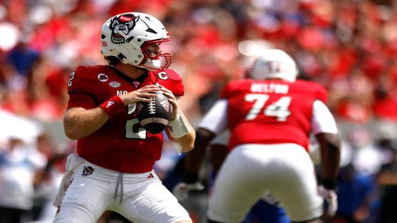 NC State QB Grayson McCall carted off field on stretcher after nasty hit to helmet – MASHAHER