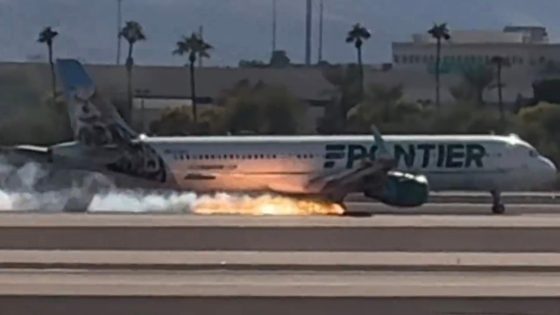 Frontier Airlines jet catches fire while landing at Las Vegas airport, FAA investigating – MASHAHER